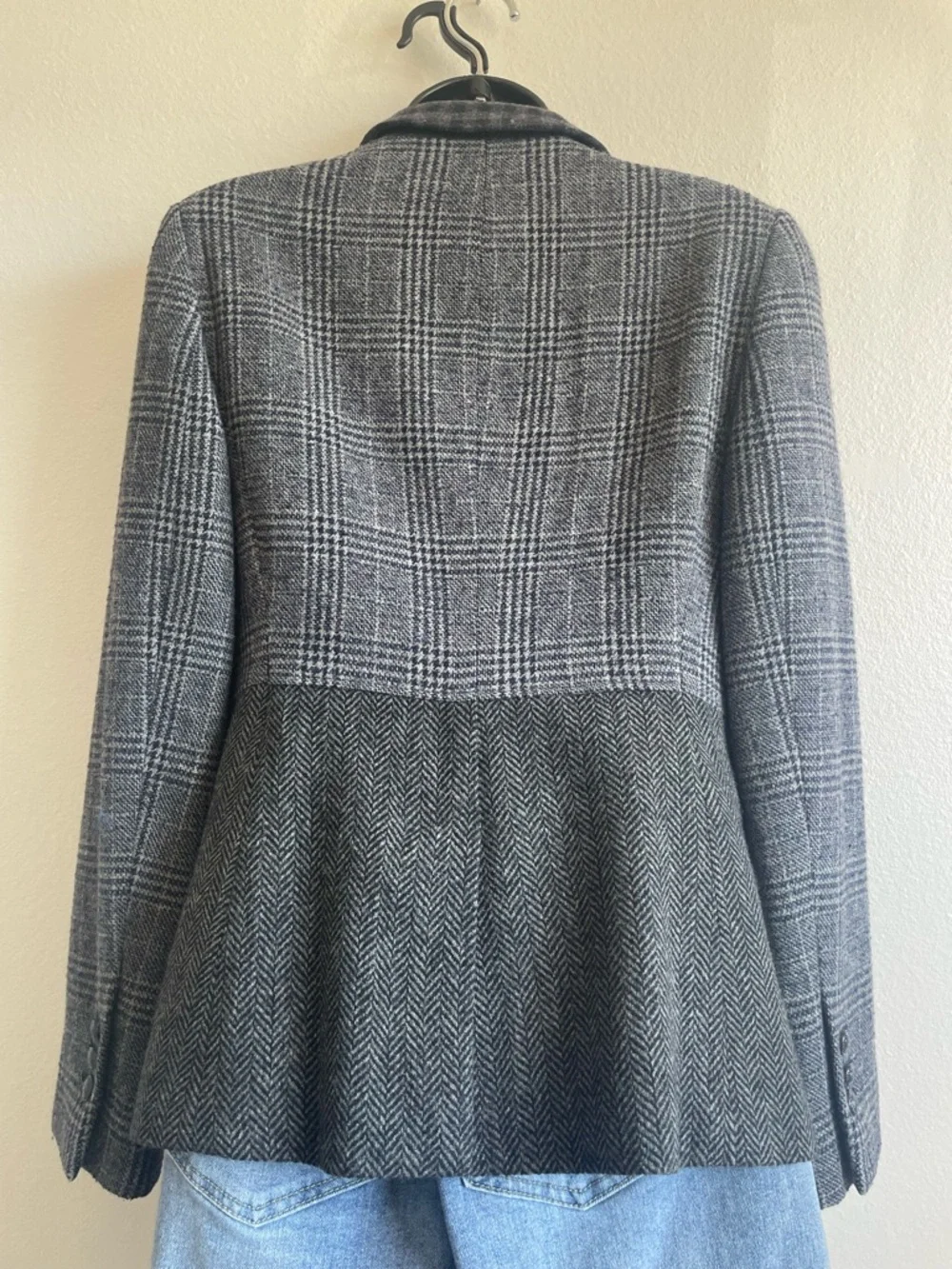 Brooks Brothers Patchwork Wool Blazer Women’s 6 Plaid Herringbone Tweed Jacket P - Picture 7 of 12